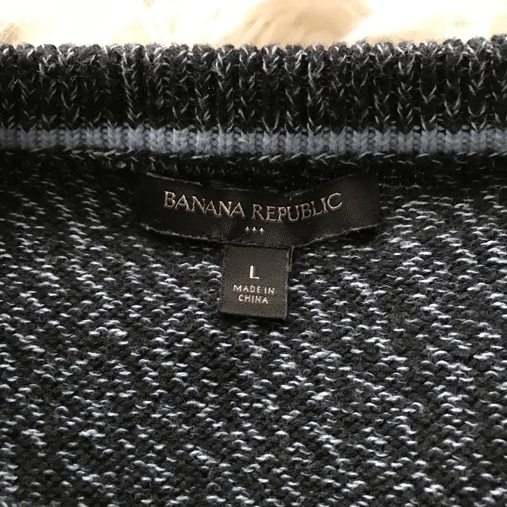 BANANA REPUBLIC BLUE‎ AND NAVY KNIT SWEATER - Picture 5 of 9
